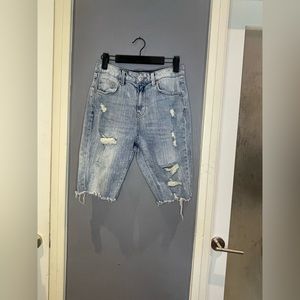 Light Wash Denim Bermuda cut shorts